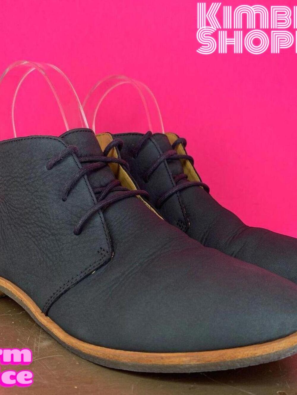 Clarks Phenia Desert Black Leather Lace Up Ankle Boot US 6.5 UK 4 EU 37